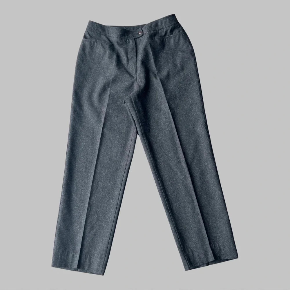 Vintage Bianca Nygard Grey Wool  Blend High Waist Ankle Length Mom Pants